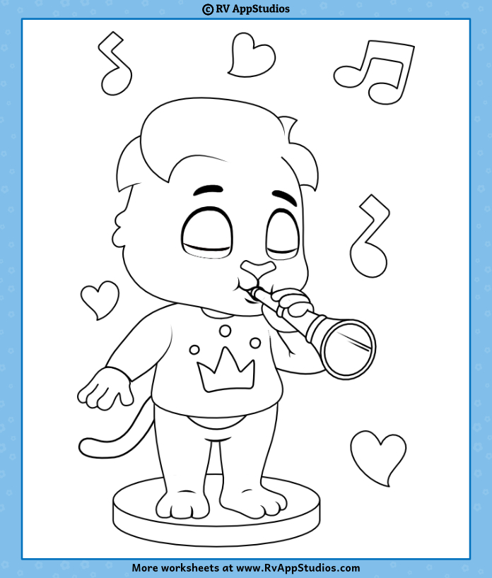 Printable Playing Flute Coloring Pages