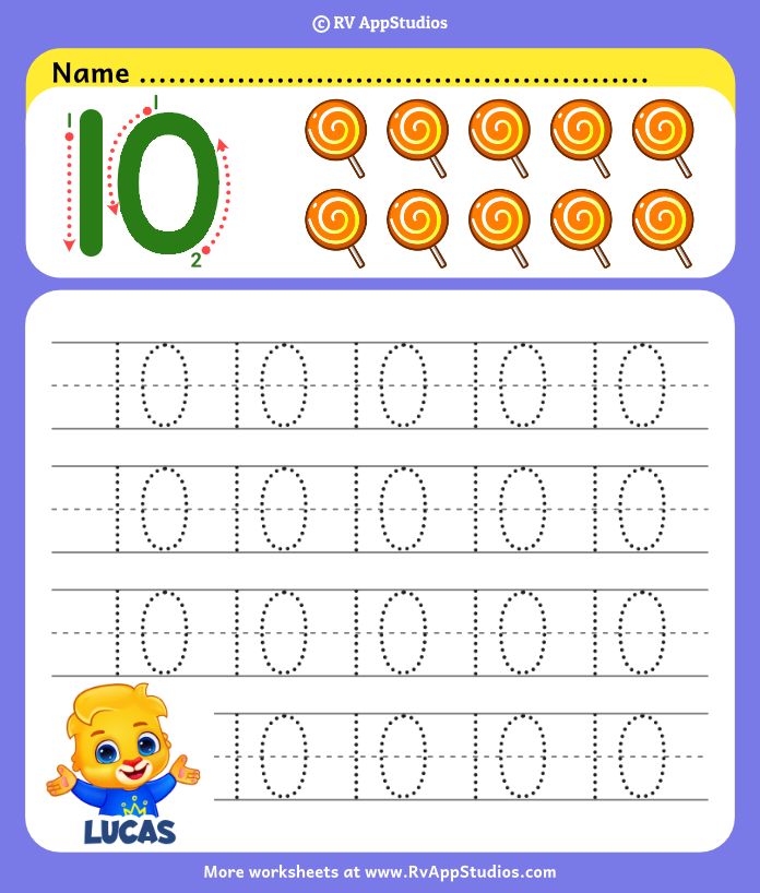 Number 10 Practice Worksheet Preschool Math Numbers Preschool Number Worksheets Numbers