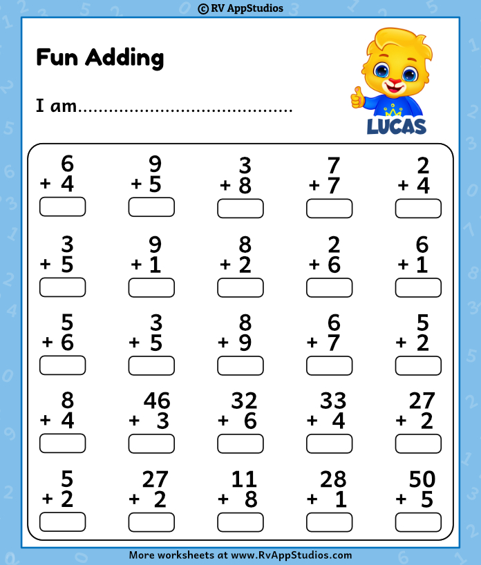 Addition Worksheet - Learn Math with Free Printables