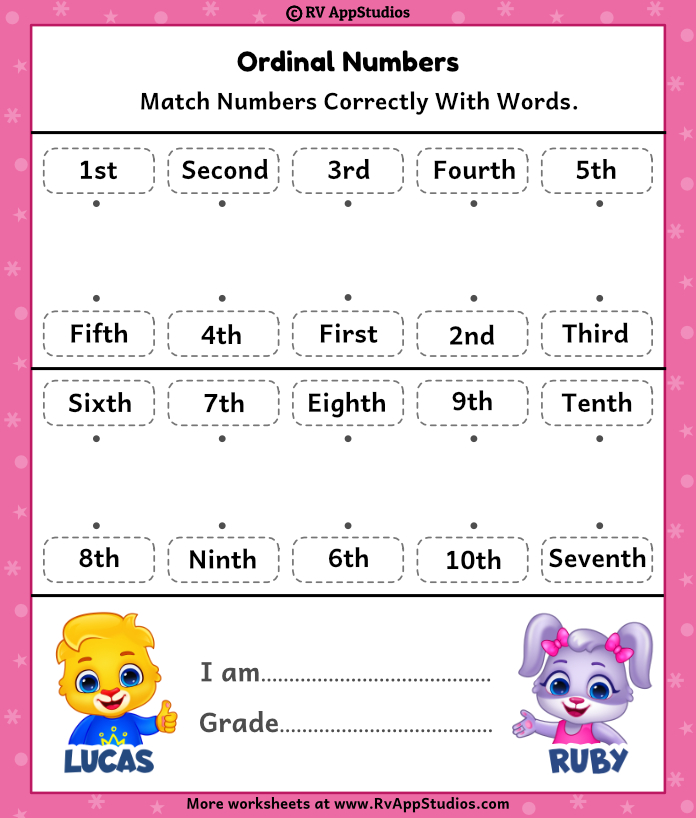 Ordinal Numbers Worksheet 1 To 10 Number Worksheets Kindergarten 