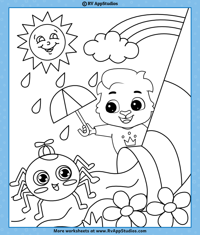 Itsy Bitsy Spider Coloring Page