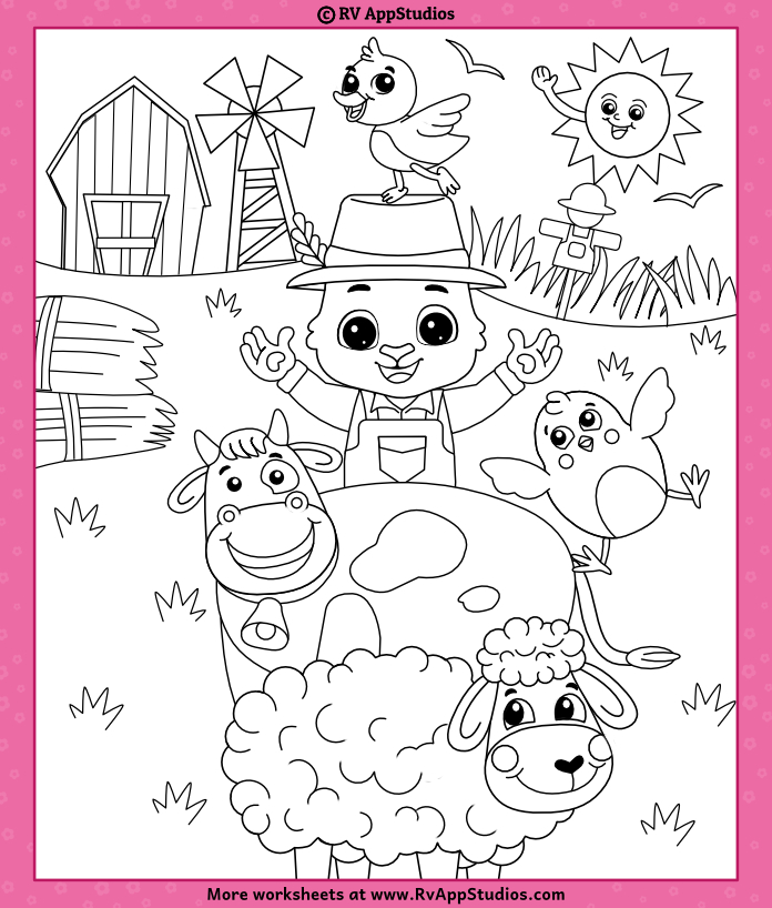 Free Nursery Rhyme Coloring Page for Children. Coloring Printable to Download.