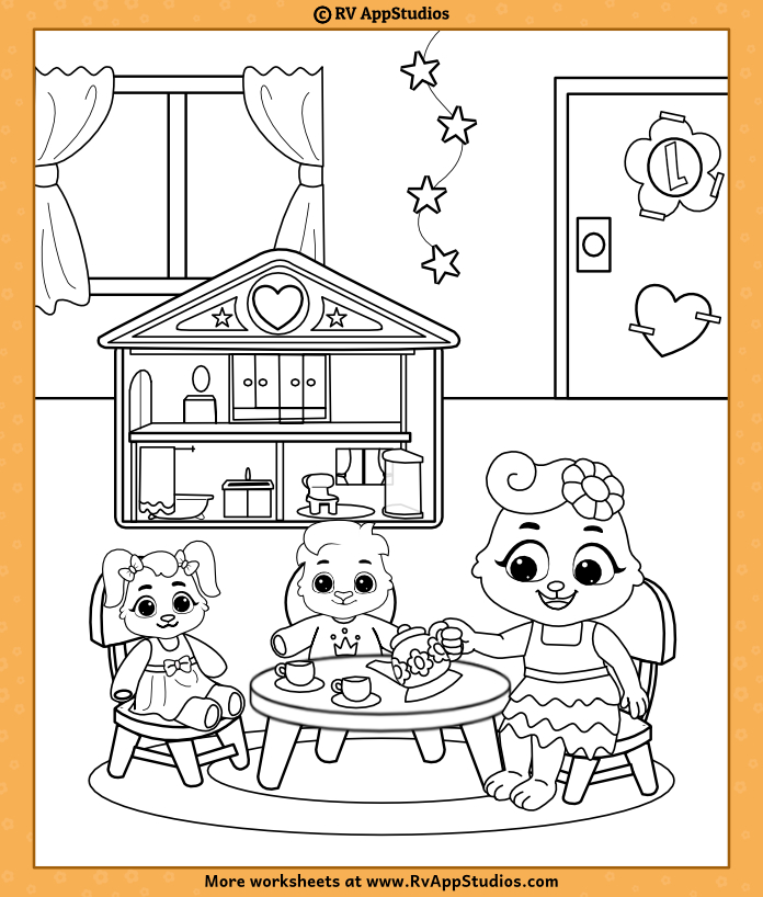 my doll kids song printable coloring pages