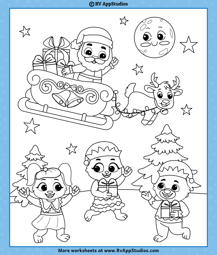 merry Christmas kids song Coloring Page Printable