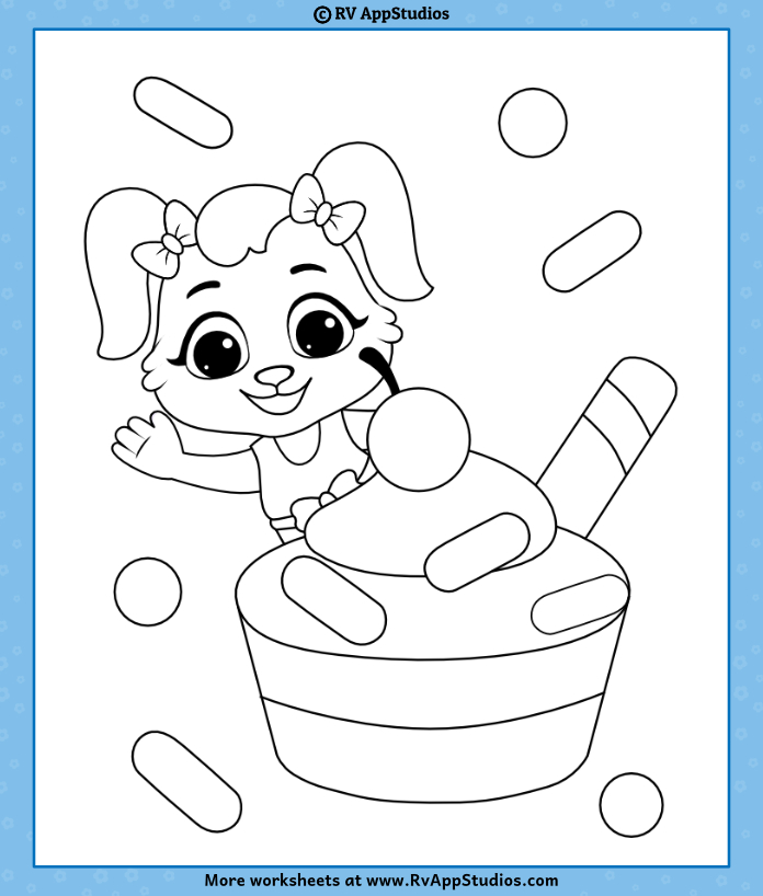 Printable Cup Cake Coloring Pages
