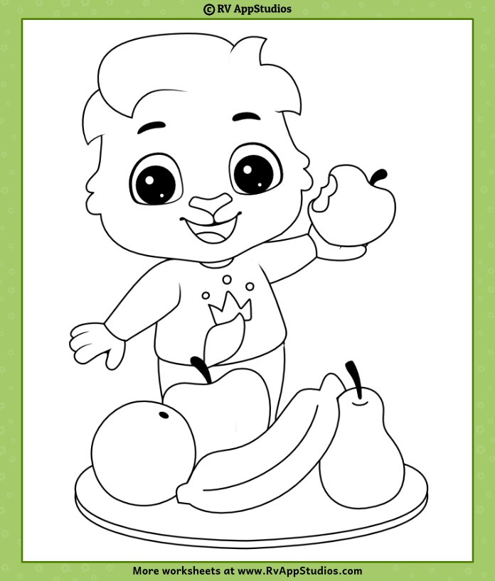 Printable Fruit Basket Coloring Pages
