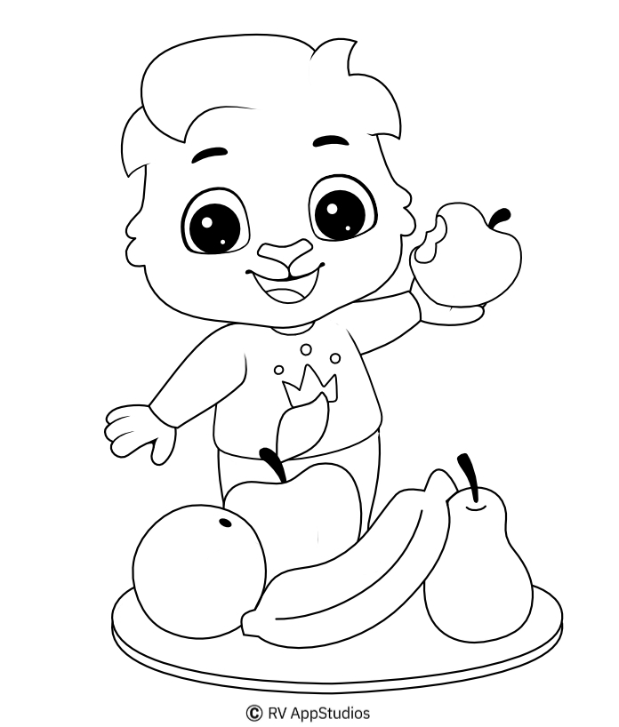 Fruit Basket Coloring Pages For Kids