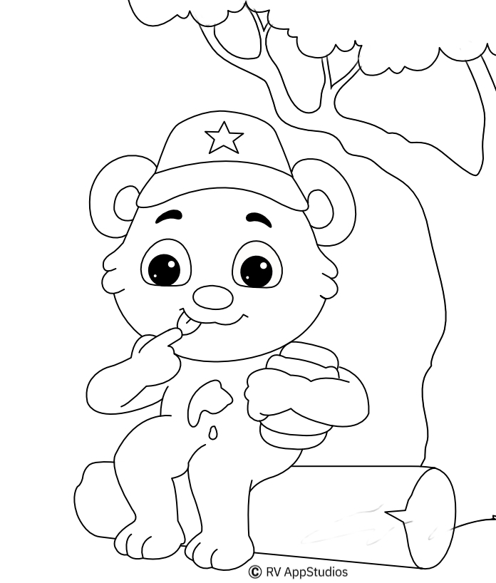 Printable I Love Honey Coloring Pages