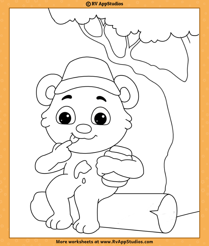 Printable I Love Honey Coloring Pages