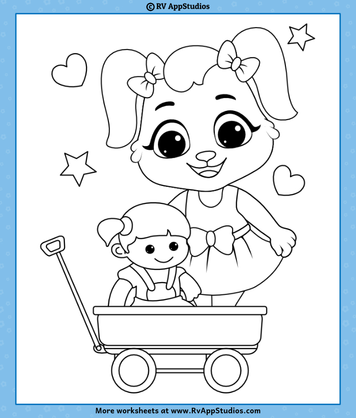 Printable Dolls Coloring Pages for kids | Free Dolls Coloring Sheets for girls