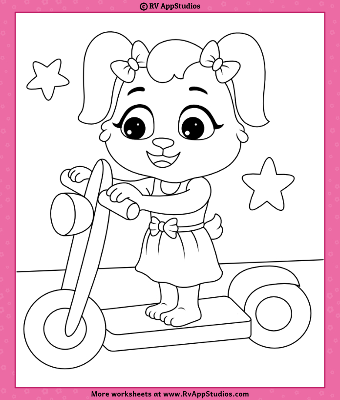 Kick Scooter coloring pages for kids