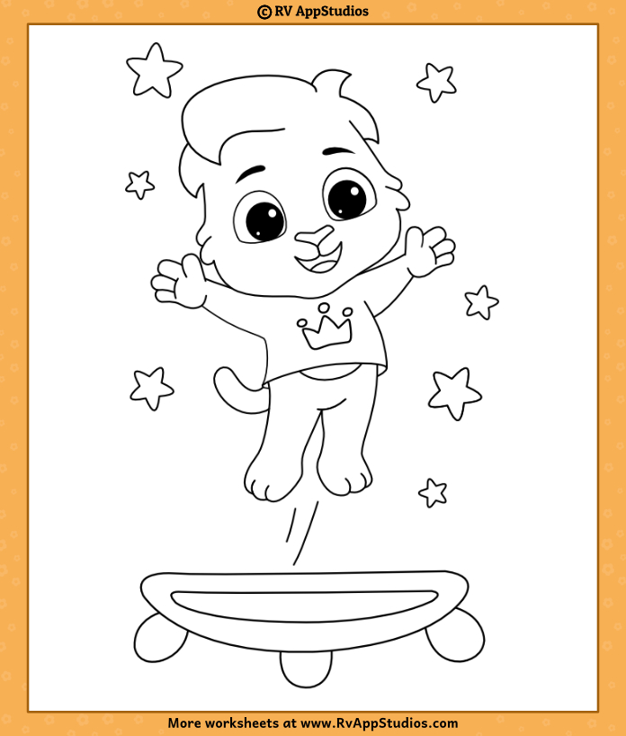 Printable Trampoline Gymnastics Coloring pages | FREE Jumping on Trampoline Coloring Sheets