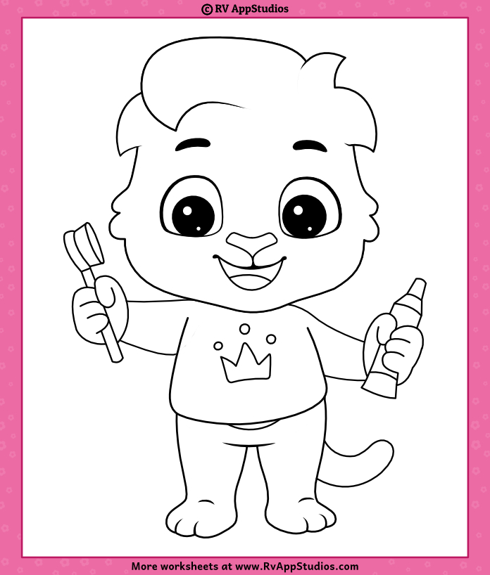 Printable Brushing Coloring Pages