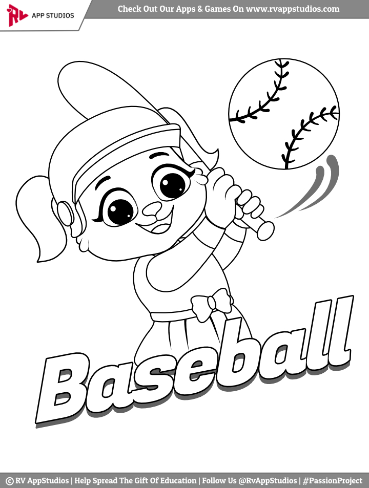 baseball coloring pages for kids free printable