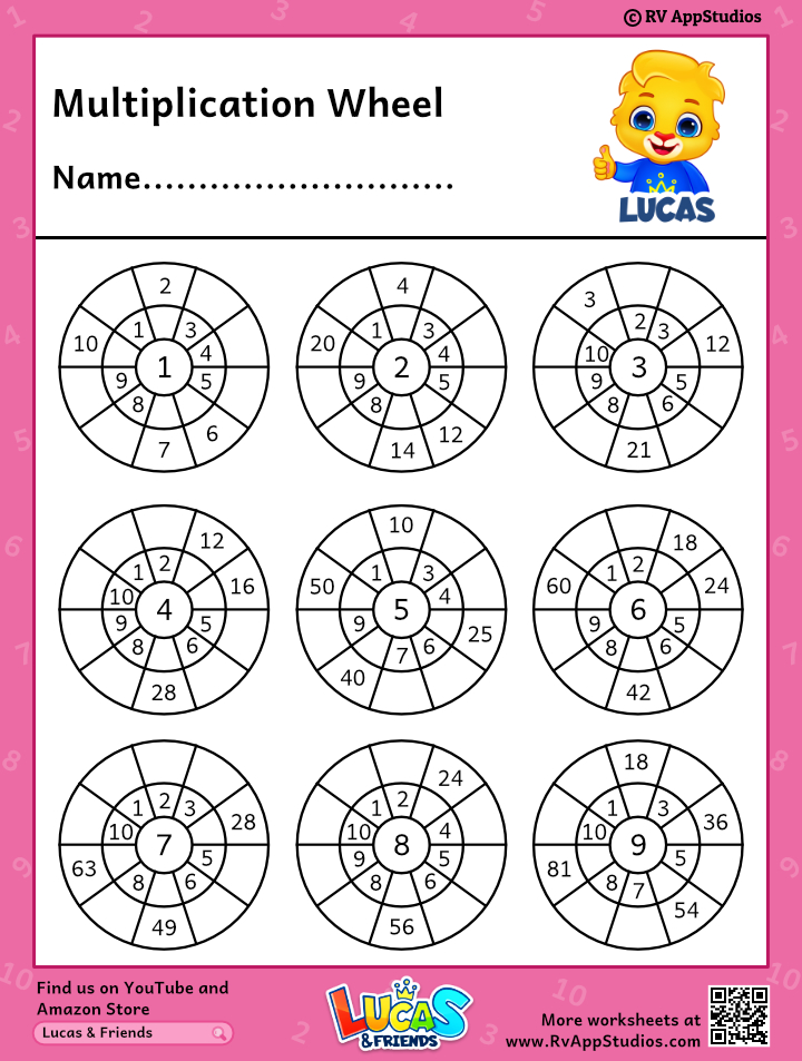 multiplication wheel worksheet free printable worksheets for kids