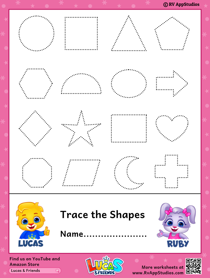 Tracing Shapes Worksheets For Kindergarten Pdf - Goimages Universe