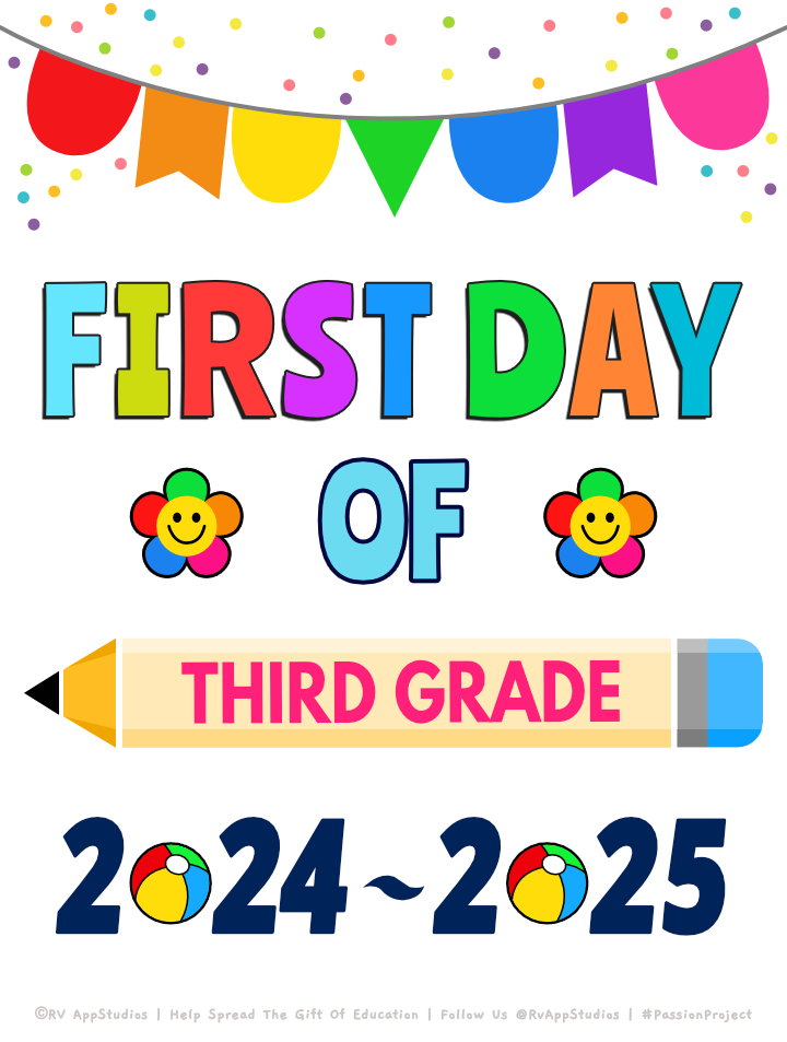  First Day Of 3rd Grade Printable For The Year 2022 2023 