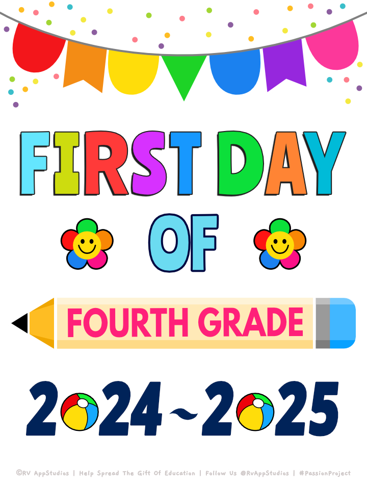  First Day Of Fourth Grade Printables For The Year 2022 