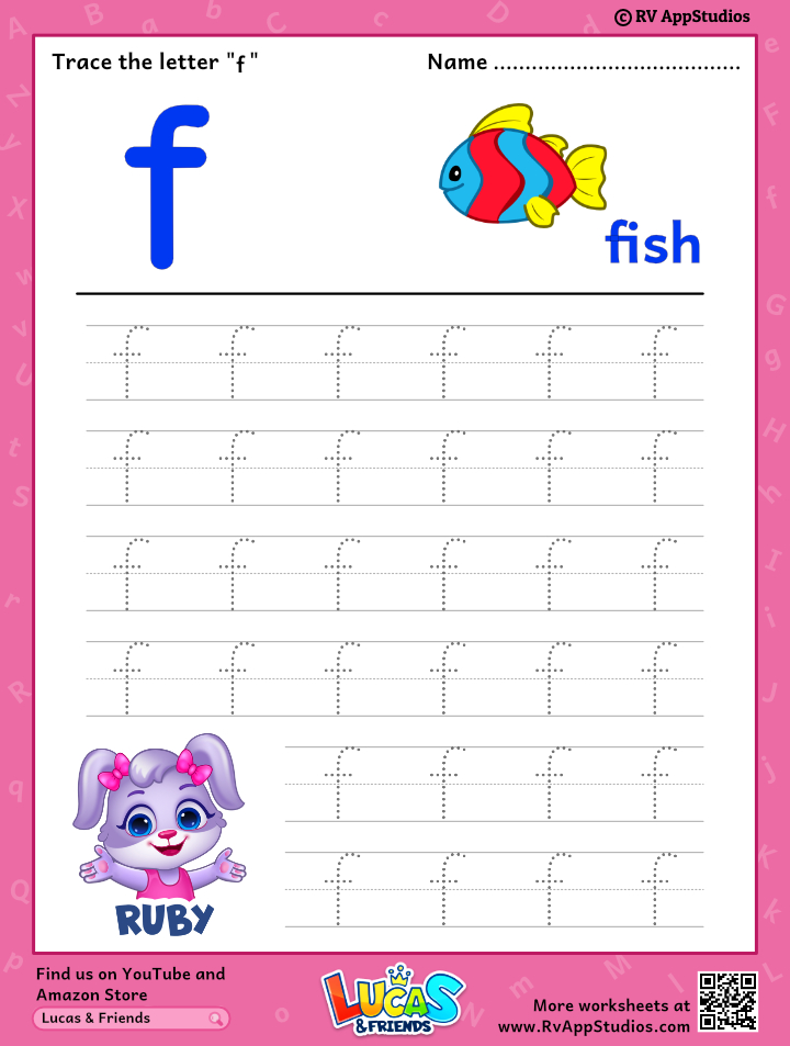 Trace Lowercase Letter f Worksheet For FREE 