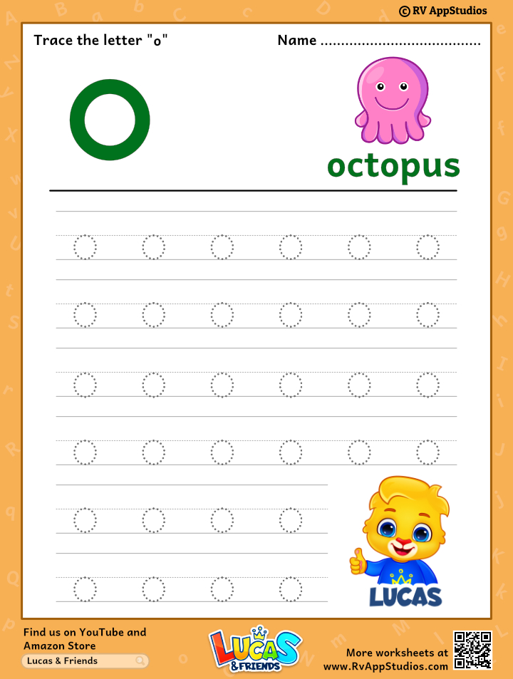 Trace Lowercase Letter 'o' Worksheet for FREE!