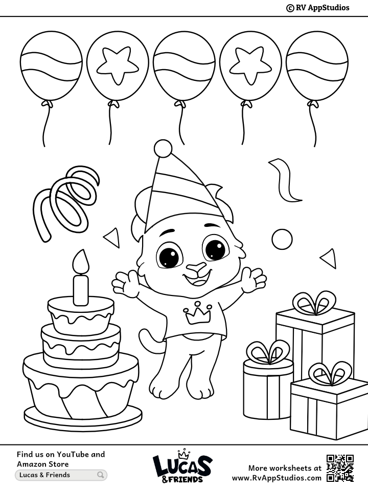 Happy Birthday Gifts Coloring Page for Kids