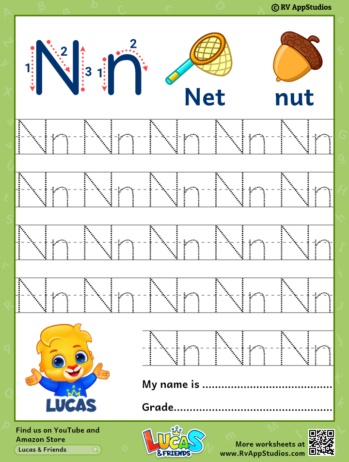 Tracing And Writing Letter Nn