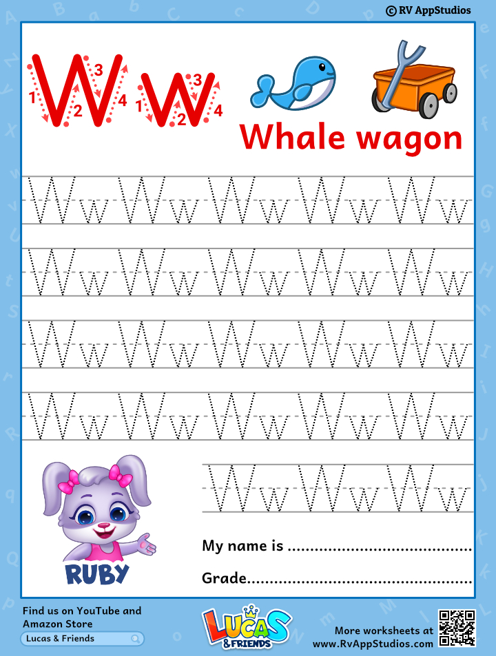 Alphabet Ww Letter Printable Letter Ww Tracing Worksheets
