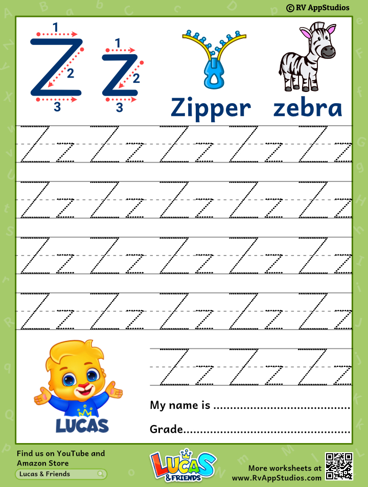 Alphabet Zz Letter | Printable Letter Zz Tracing Worksheets