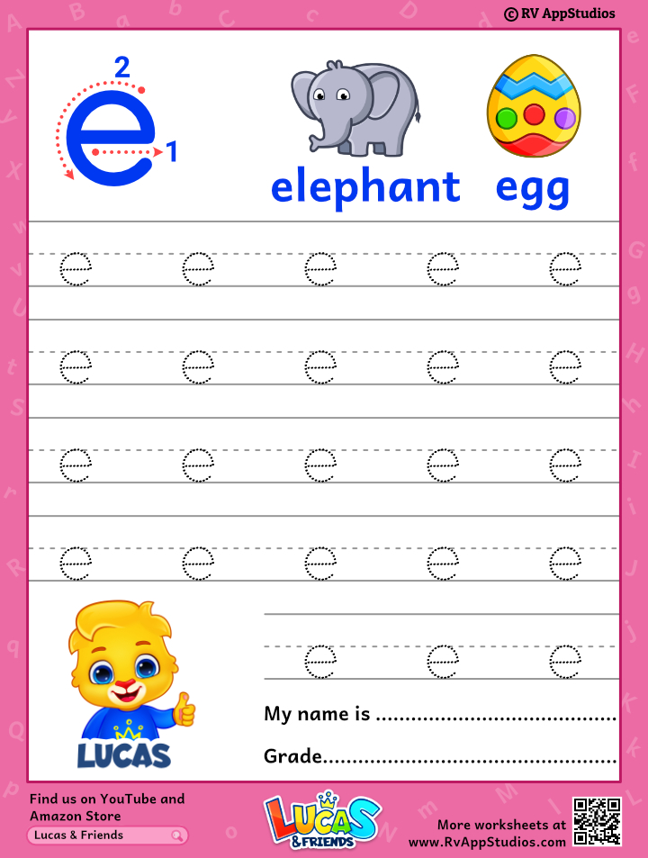 lowercase letter e tracing worksheets trace small letter e worksheet
