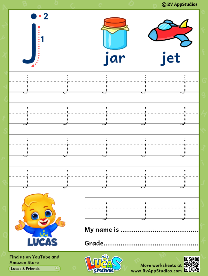 free letter j tracing worksheets - letter j tracing worksheets ...