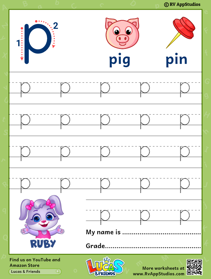 Free Letter P Tracing Worksheets