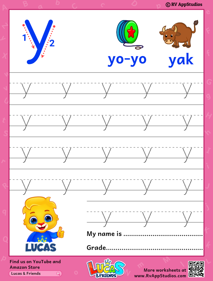 lowercase letter y tracing worksheets trace small letter y worksheet