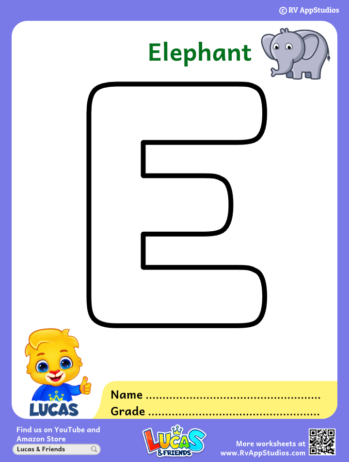 Letter E Coloring Pages - Alphabet E Coloring Pages