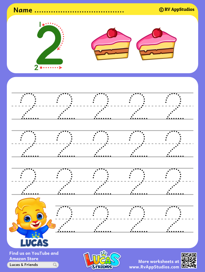 Number 2 Tracing Worksheets Count And Trace Number 2