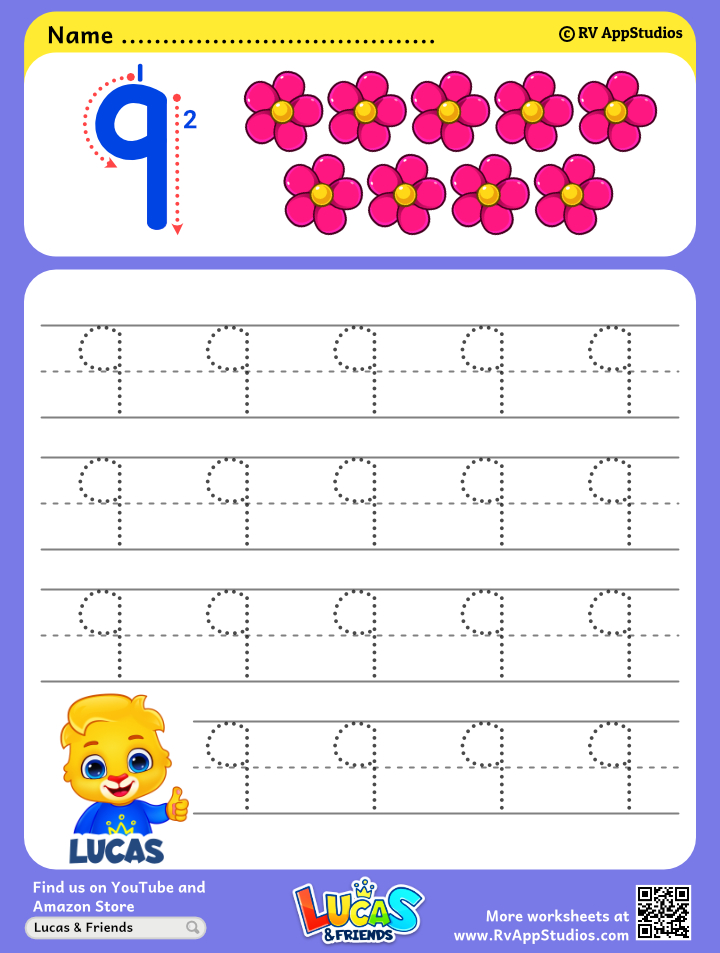 Number 9 Tracing And Colouring Worksheet For Kindergarten Numbers Preschool Coloring Worksheets
