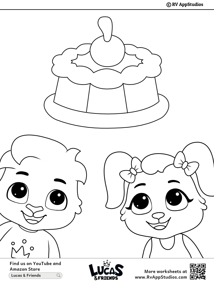 Cake coloring pages for kids