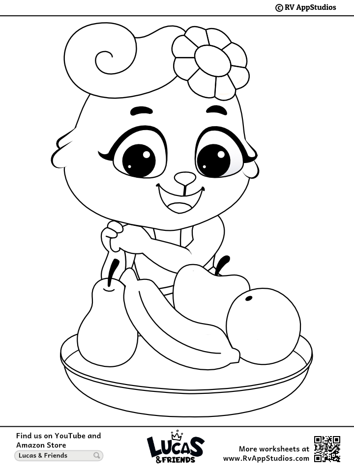 Download Fruits Coloring Pages for kids | Free Fruits Coloring Printables
