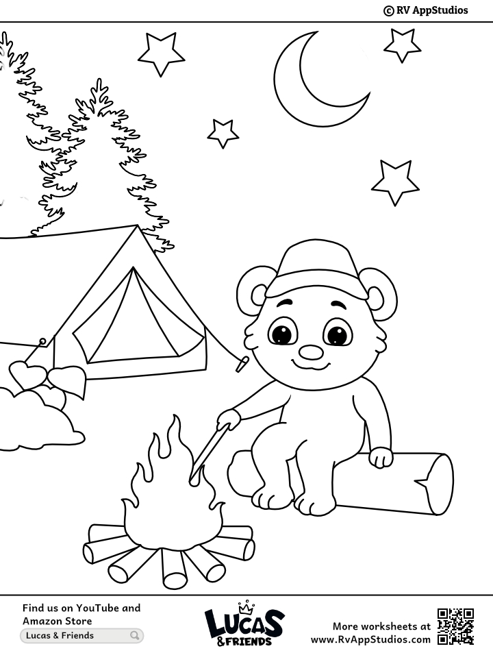 Campfire Coloring Pages For Kids