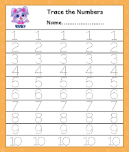 11 Pages Tracing Numbers