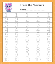 Printable Numbers 1 10 Tracing - RasaNusantara