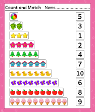 free printable worksheets for kids count and match worksheets