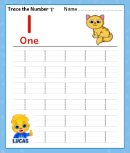 trace number 4 worksheet for free for kids