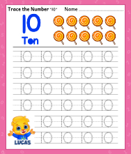 Trace Number '3' Worksheet for FREE for Kids