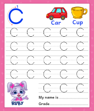 capital letter c tracing worksheet trace uppercase letter c