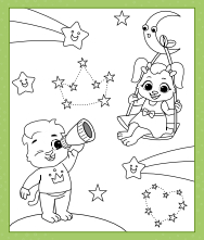 Twinkle, Twinkle, Little Star Coloring Page for Children.