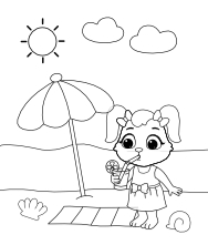 Beach Scene Coloring Page | Free Printables